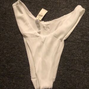 aerie brand White Cheekier Style Ribbed Material Bikini Bottom MIX & MATCH NWT